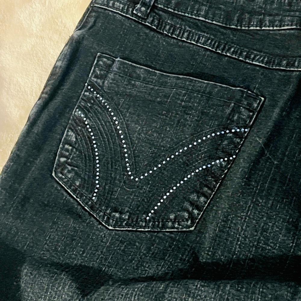 🔴 CLEARANCE🔖 FRENCH DRESSING 👖 RHINESTONE OLIVIA FLARE STRETCH JEANS Women’s 10 - Picture 2 of 14